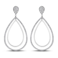 Audrey Diamond Earrings (4.25 ct Diamonds) in White Gold