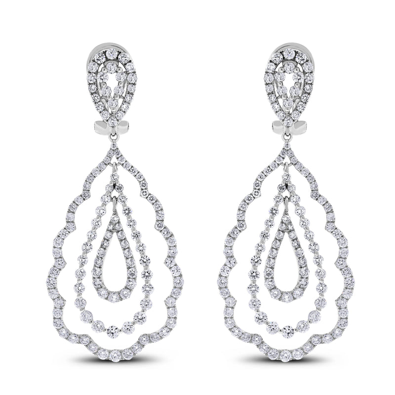 Sabrina Diamond Earrings (6.04 ct Diamonds) in White Gold