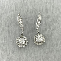 Leela Leaf Drop Earrings (3.50 ct Diamonds) in White Gold