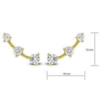 Beauvince Grape Wine Ear Climbers / Falls (1.10 ct Diamonds) in Yellow Gold