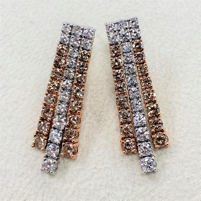 Lisa Rose Diamond Earrings (4.89 ct Diamonds) in Gold