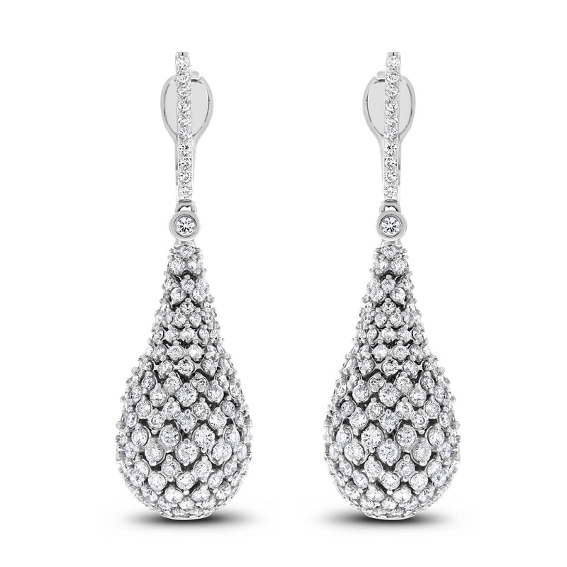 Dazzling Drops Diamond Earrings (7.19 ct Diamonds) in White Gold