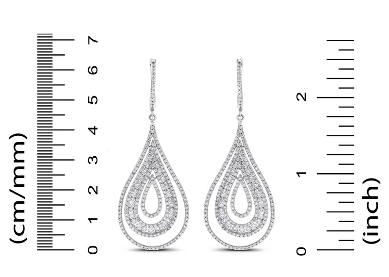 Ripples Diamond Earrings (4.29 ct Diamonds) in White Gold