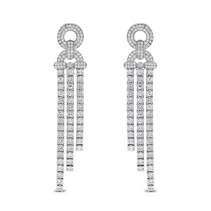 Destiny Diamond Earrings (4.31 ct Diamonds) in White Gold