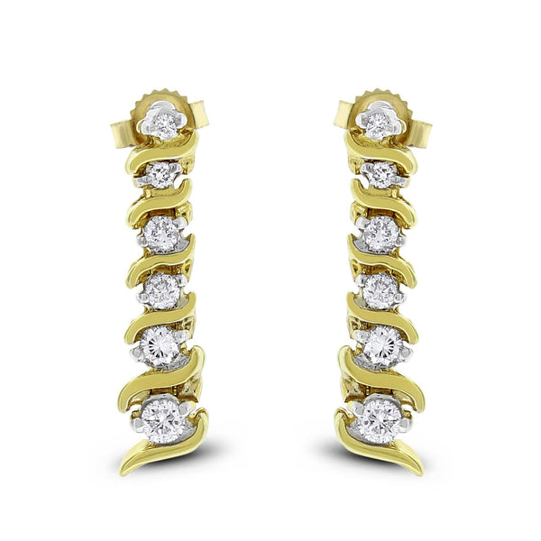 Lorena Dangling Earrings (0.48 ct Diamonds) in Yellow Gold