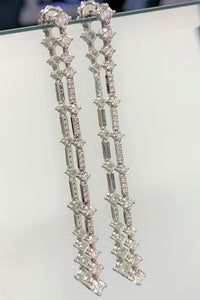 Tug of War Diamond Earrings (1.73 ct Diamonds) in White Gold