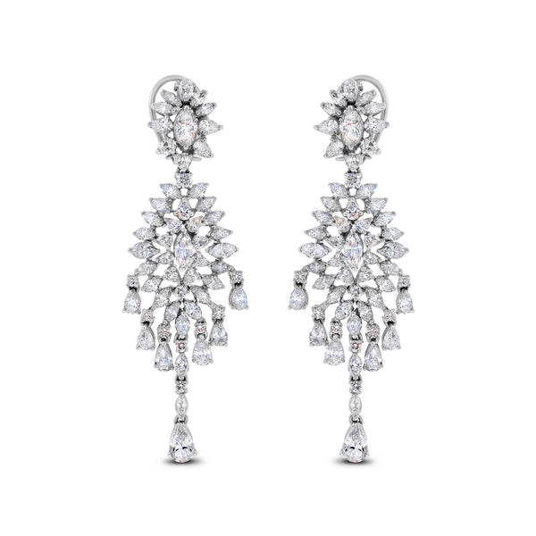 Shanaya Diamond Earrings (11.74 ct Diamonds) in White Gold