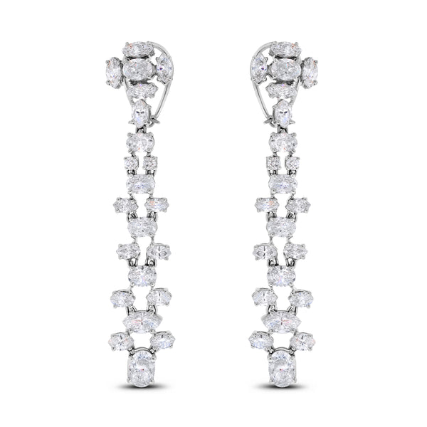 Ladders Diamond Earrings (14.82 ct Diamonds) in White Gold