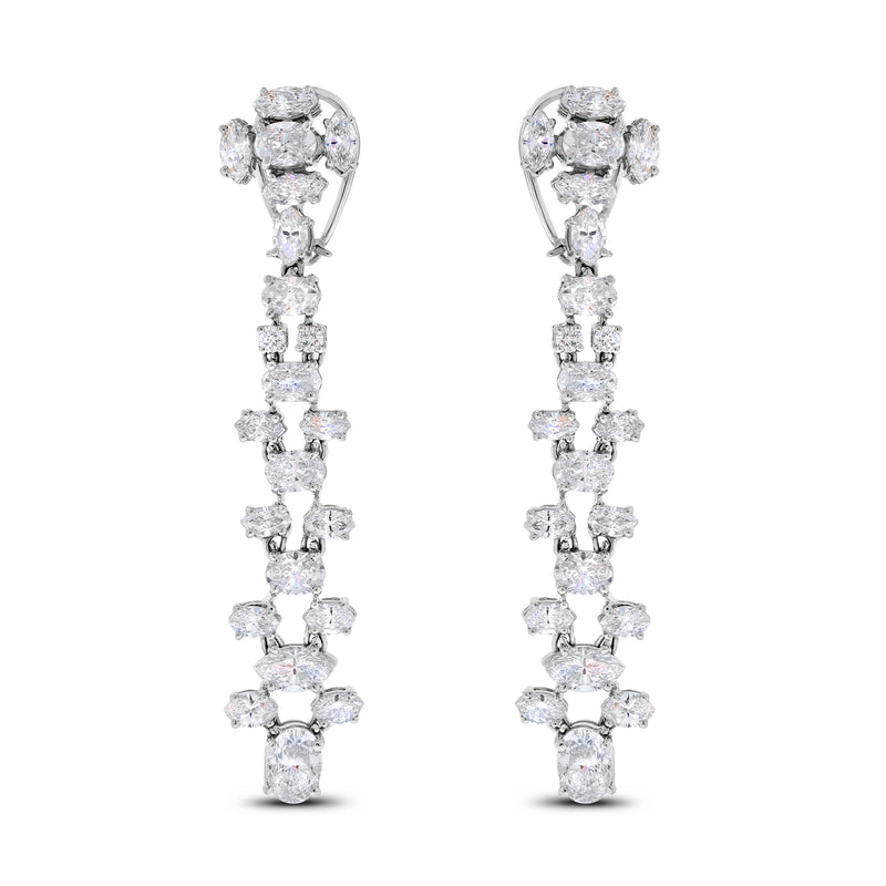 Ladders Diamond Earrings (14.82 ct Diamonds) in White Gold
