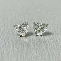 Beauvince GIA I VS2 Certified 1.81 Ct Heart Shape Diamond Studs in White Gold