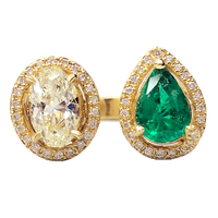 Peek-a-Boo Diamond & Emerald Ring (2.87 ct Emerald & Diamonds) in Yellow Gold