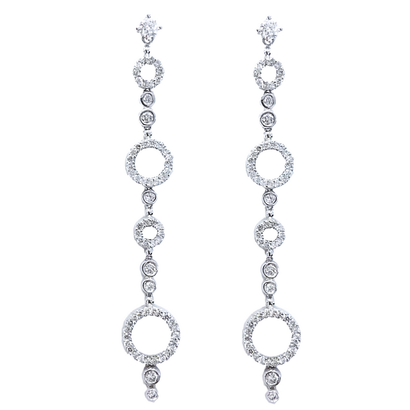 Circles Diamond Earrings (1.75 ct Diamonds) in White Gold