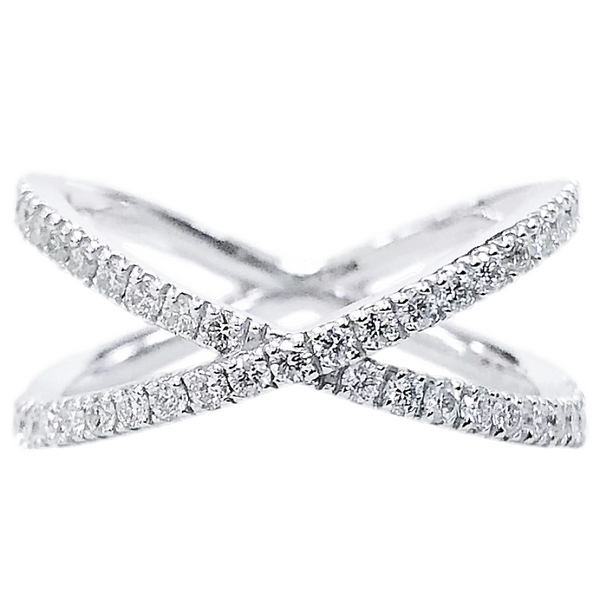Everyday Criss-Cross Ring (0.50 ct Diamonds) in White Gold
