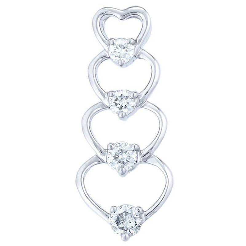 Journey Hearts Pendant (1.08 ct Diamonds) in White Gold