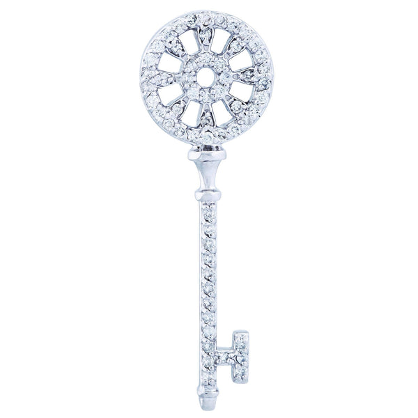 Key to My Heart Pendant (0.36 ct Diamonds) in White Gold