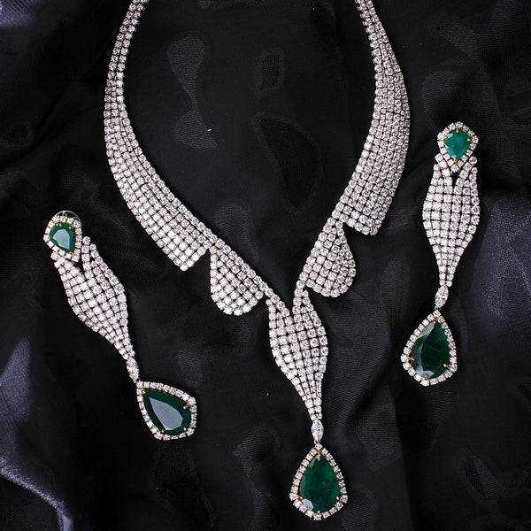 Emeralds & Diamonds Love Suite (123.27 ct Emeralds & Diamonds) in White Gold