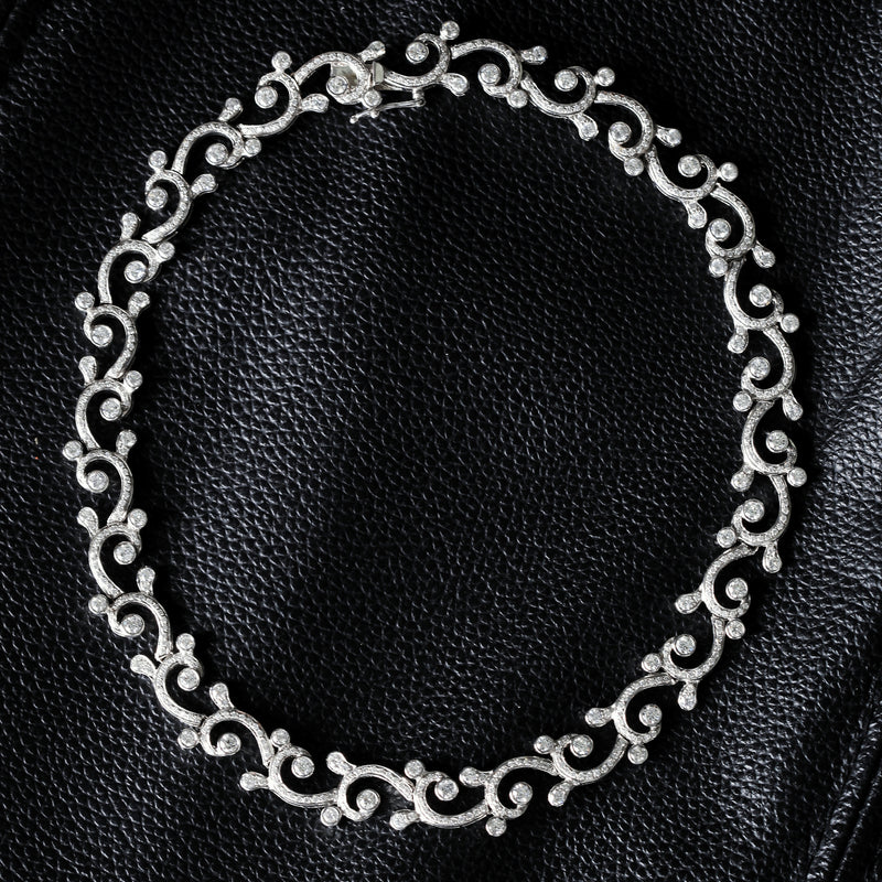 Waves & Tides Necklace (12.16 ct Diamonds) in White Gold