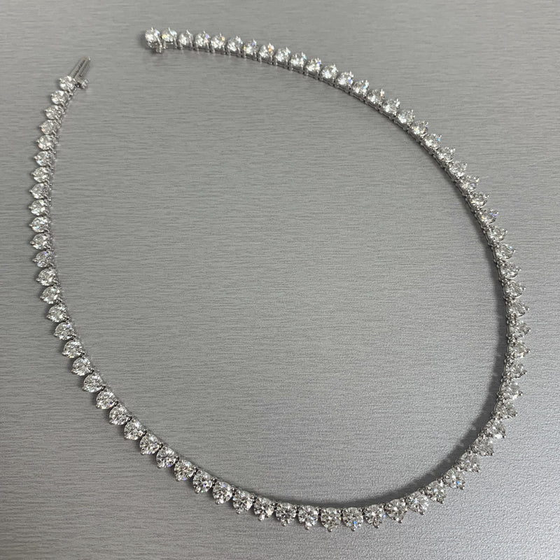 Tennis Necklace (28.31 ct Diamonds) in Platinum