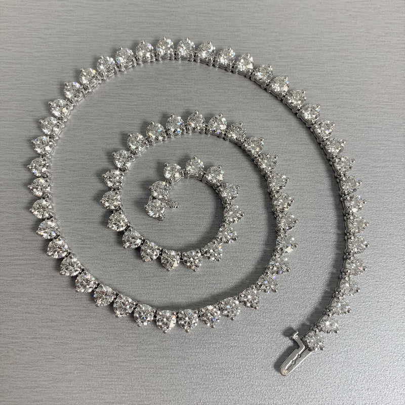 Tennis Necklace (28.31 ct Diamonds) in Platinum