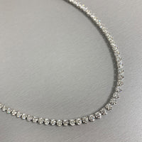 Tennis Necklace (11.64 ct GH VVS-VS Diamonds) in 18K White Gold