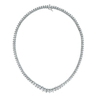 Traditional S-Bar Diamond Tennis Necklace (9.13 ct Diamonds) in White Gold