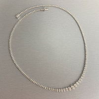 Graduated Pears Tennis Necklace (5.15 Diamonds) in White Gold