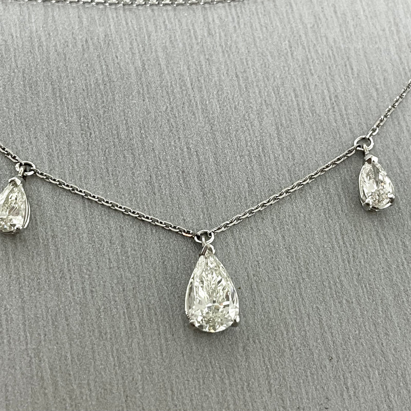 18ct White Gold Pear shaped Diamond Pendant Newbridge Silverware
