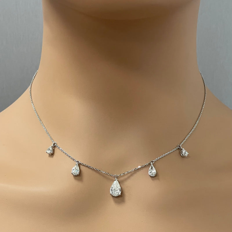 Illusion Pear Shaped Diamond Pendant Necklace | Designer Fine Jewelry by  Sara Weinstock