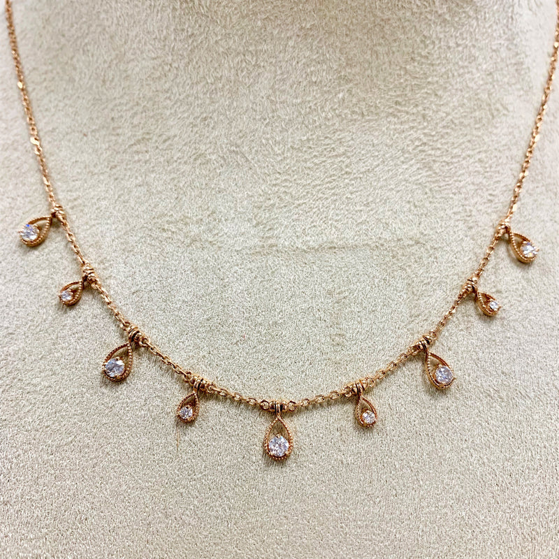 Drops of Jupiter Necklace (0.61 ct Diamonds) in Rose Gold