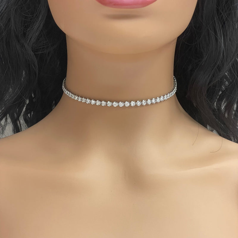 2.58 Carat Diamond Choker Style Tennis Necklace | Lauren B Jewelry