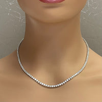 Tennis Necklace (11.38 ct GH VVS-VS Diamonds) in 18K White Gold