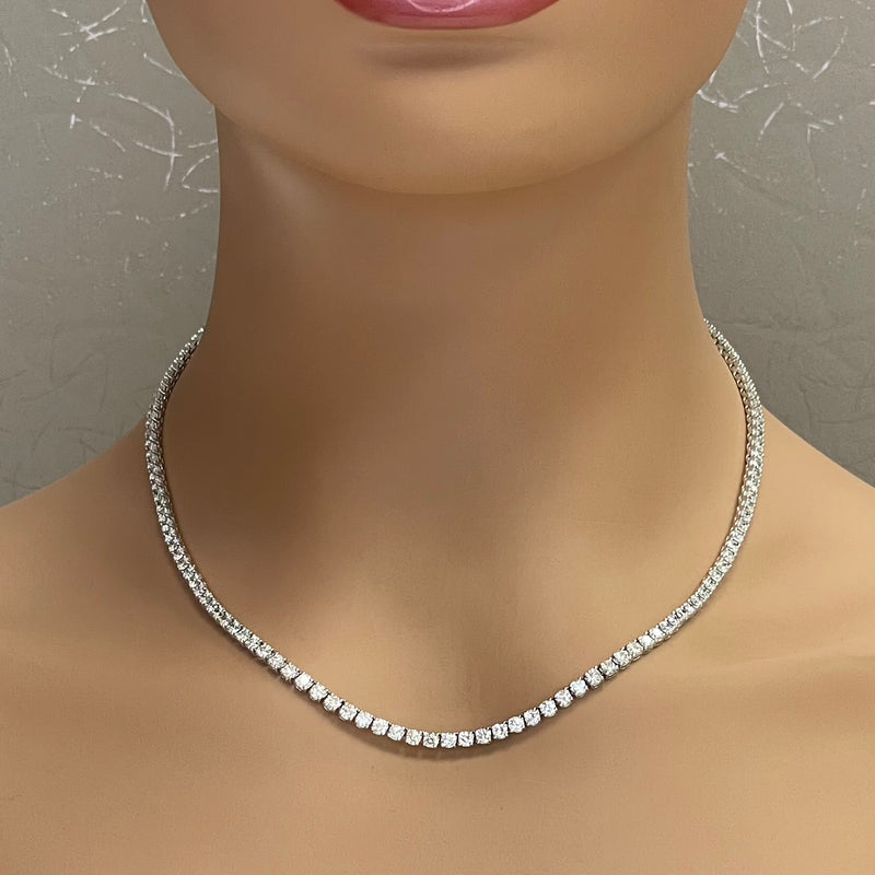 4.60 CTTW Four Prong Diamond Tennis Necklace In White Gold | New York  Jewelers Chicago