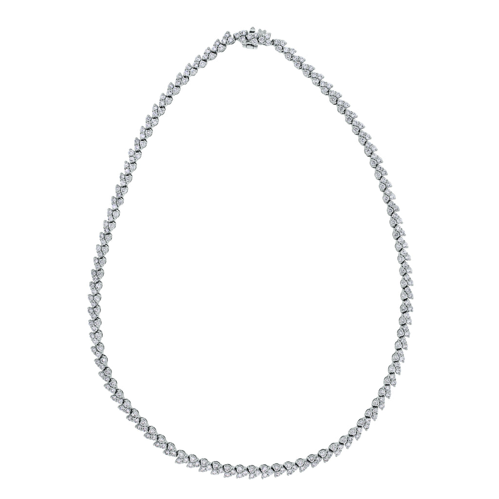 Diamond Chevron Eternity Necklace in 14k White Gold (10 ct. tw.)