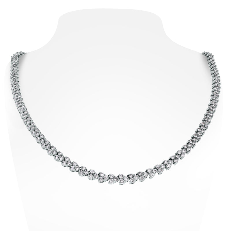 Directions Diamond Tennis Necklace (9.00 ct Diamonds) in White Gold
