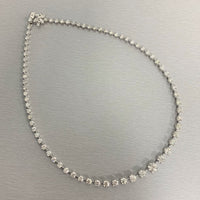 Graduated Space Riviera Tennis Necklace (11.53 ct Diamonds) in Platinum