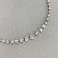 Graduated Space Riviera Tennis Necklace (17.78 ct Diamonds) in Platinum