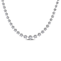 Graduated Space Riviera Tennis Necklace (17.78 ct Diamonds) in Platinum
