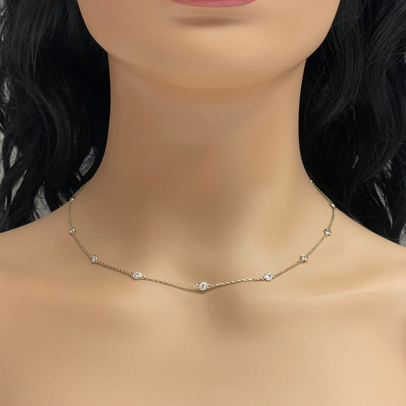 Buy Diamond by the Yard Necklace, Dainty Layering Necklace, Girlfriend  Gift, Crystal Necklace, Multi-diamond Necklace for Women Online in India -  Etsy