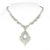 Lola Diamond Necklace & Earring Suite (31.39 ct Diamonds) in White Gold