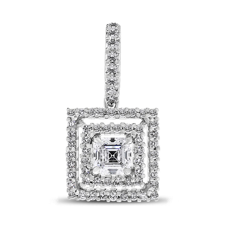 Gatsby Diamond Earrings & Pendant Set (3.89 ct Diamonds) in White Gold