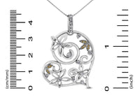 Bloom Heart Pendant (0.85 ct Diamonds) in White Gold