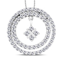 Bella Circles Diamond Pendant (3.38 ct Diamonds) in White Gold