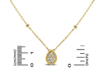 Pear Drop Mini Pendant Necklace (0.55 ct Diamonds) in Yellow Gold