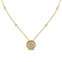 Round Pendant Necklace (0.70 ct Diamonds) in Yellow Gold