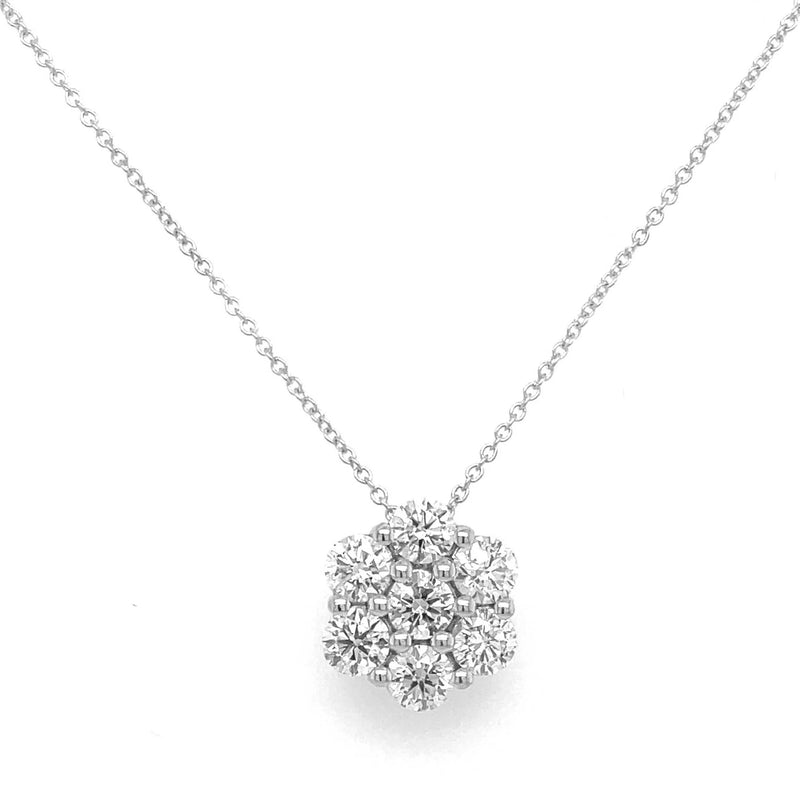 Large Diamond Cluster Gold Drop Pendant – jeweleretteandco