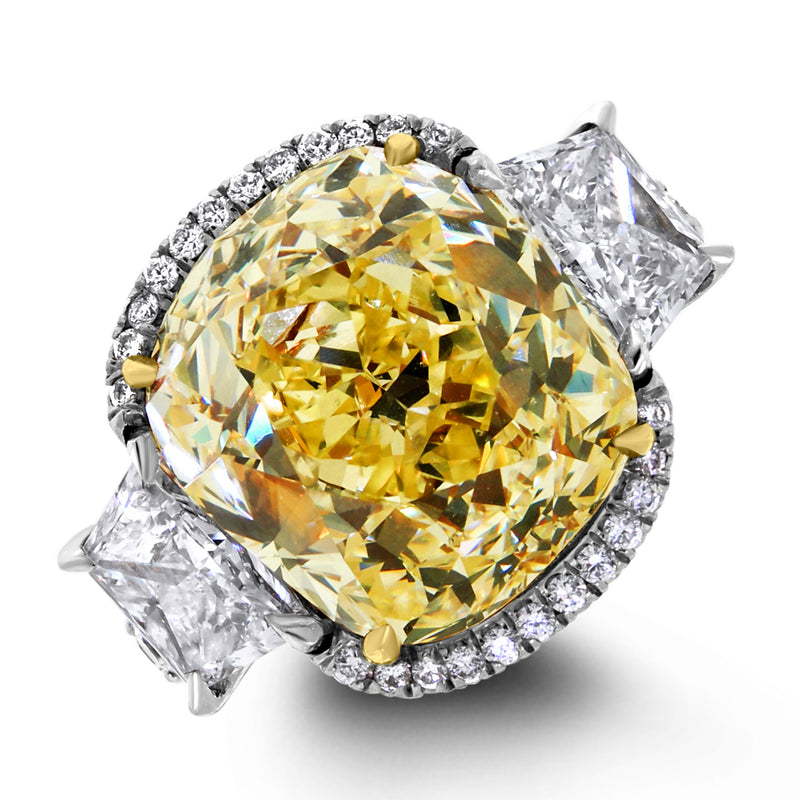 A most spectacular 10 carats Fancy Vivid Yellow Marquise Shape diamond ring.  'The Vivid Dream' is a one of a kind gemstone to be admired and appreciated.