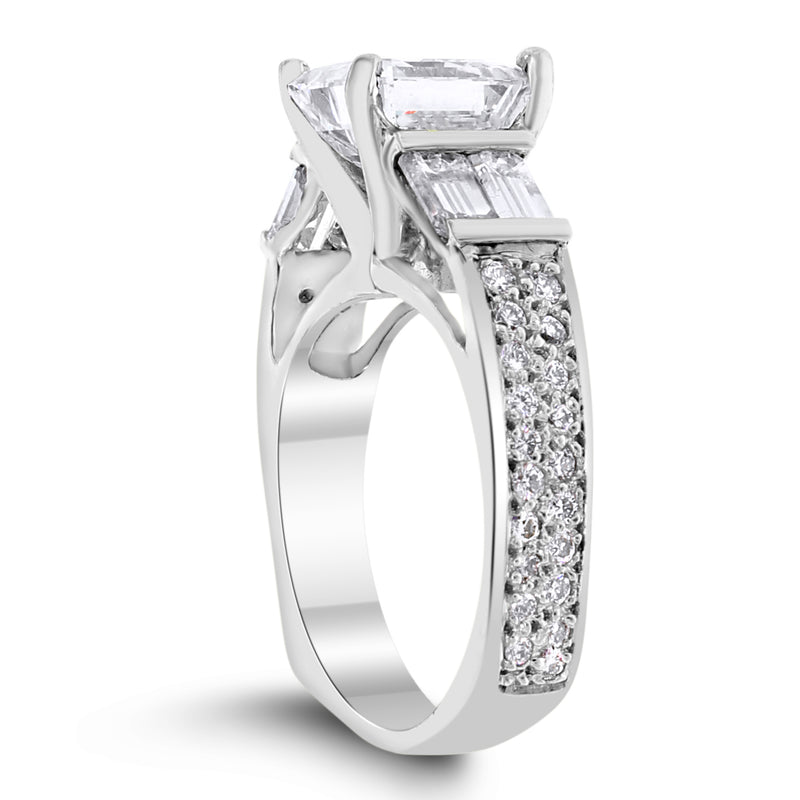 Alexis Engagement Ring (3.03 ct Square Emerald JVS1 GIA Diamond) in Platinum