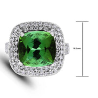 The Green Tourmaline Ring (6.59 ct Tourmaline & Diamonds) in White Gold
