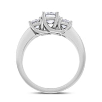 3 Stone Engagement Ring (0.75 ct Round H-I I1 EGLUSA Diamond) in White Gold