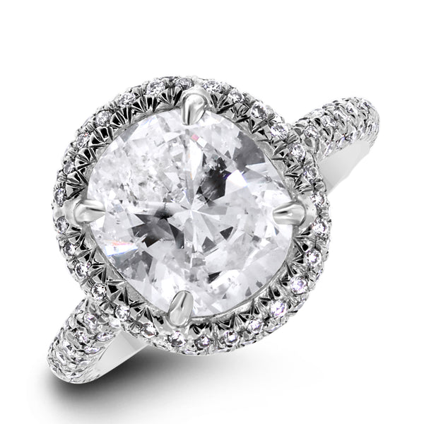 Sahara Engagement Ring (3.48 ct Cushion HSI2 EGLUSA Diamond) in Platinum